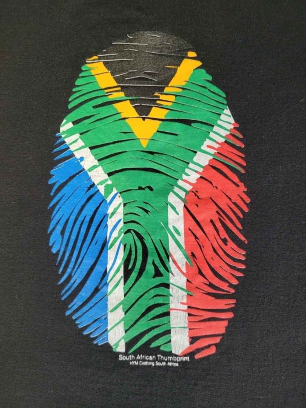 HYM Clothing South Africa Flag Thumbprint Graphic Tee L Black